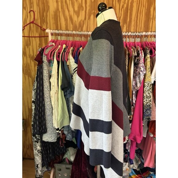 Thakoon Collective Striped Front Drape Cardigan RTR Long Sleeve Knit Sz S Boho - Picture 7 of 11